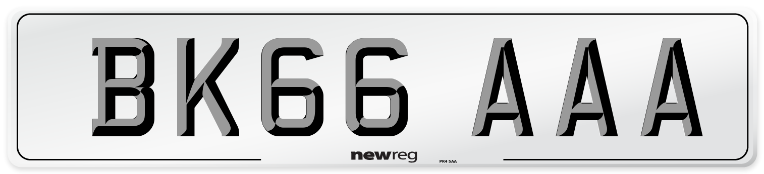 BK66 AAA Number Plate from New Reg
